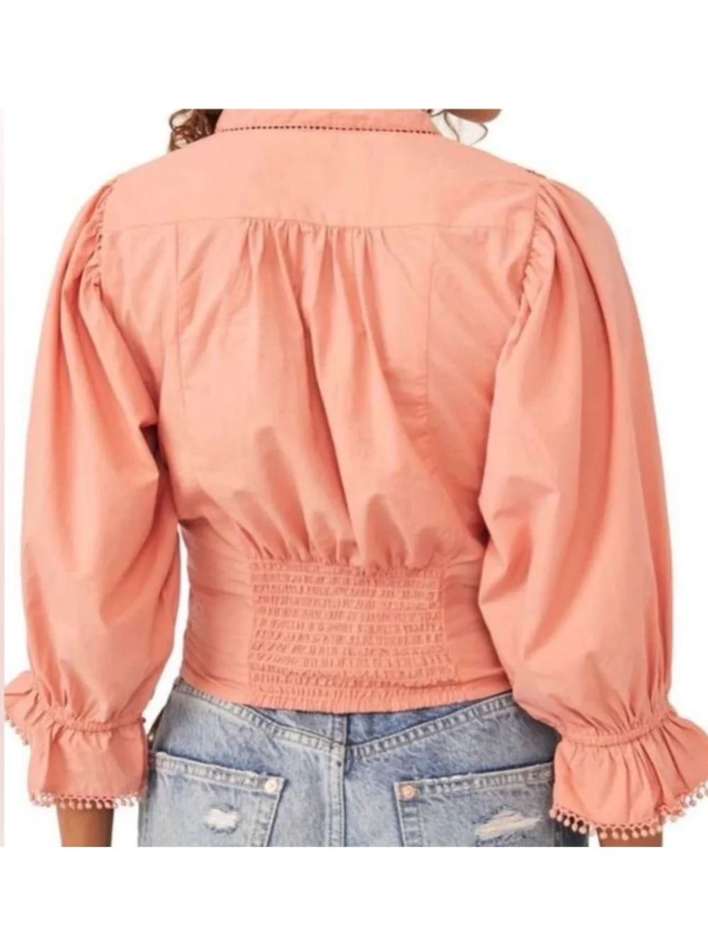 Free People Louella Embroidered Top Savannah Red XS NWT Flawed Cotton Boho